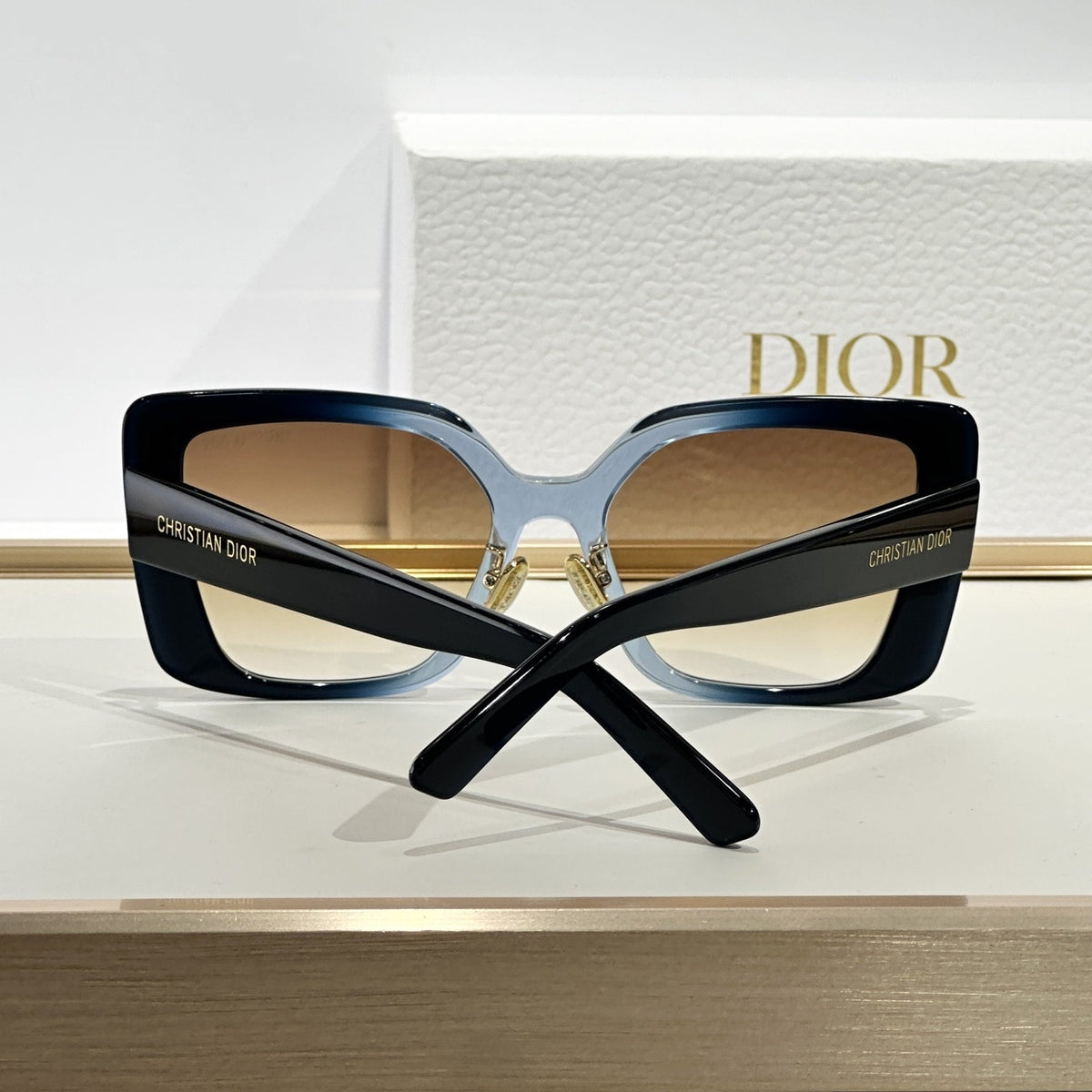 D**R MissDior B4F Square Cat Eye Sunglasses | Dark Brown Acetate Frame, Brown Lenses, Christian Dior Temple | Multiple Colors