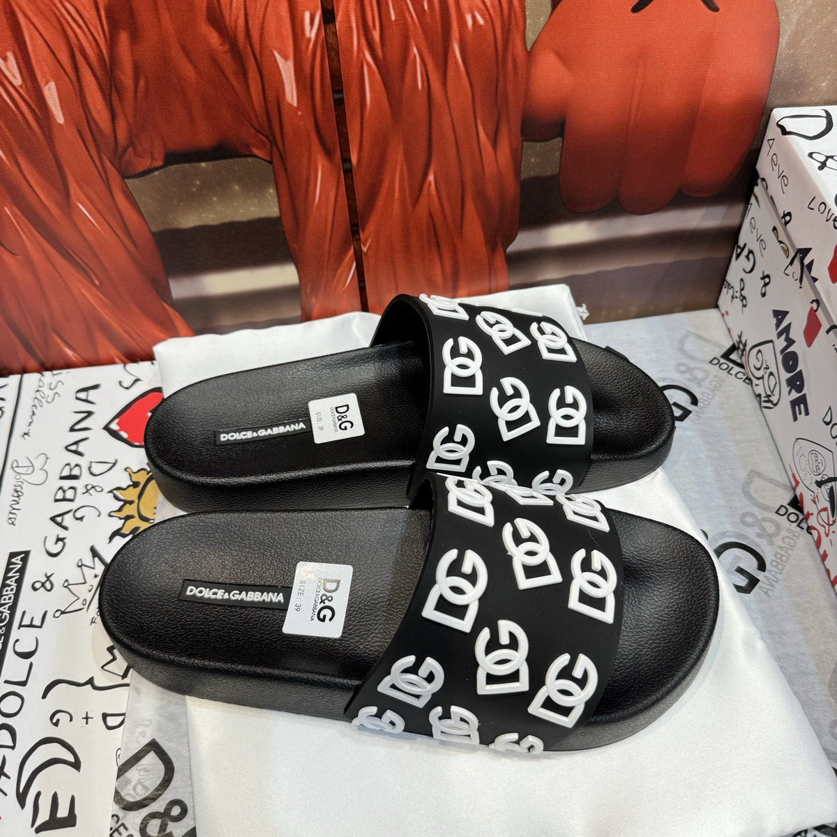 D*G 2026 Premium Leather Casual Slippers - Designer Men's Slides in 4 Styles