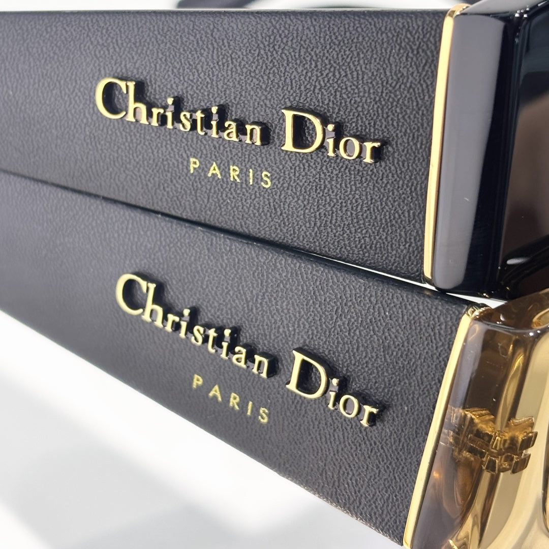 D**R DiorPacific S1U Sunglasses | Narrow Rectangle Acetate Frame, Christian Dior Paris Temple, Gold CD Hinge | 6 Colors