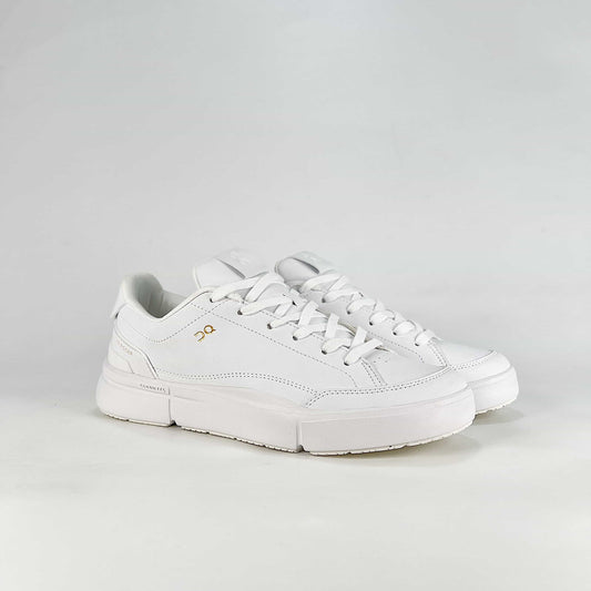 On The Roger Advantage – Triple White Unisex Premium Leather Retro Tennis Lifestyle Sneakers