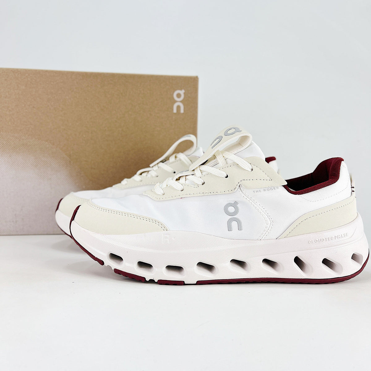 On THE ROGER Wildcard – Unisex Lightweight Breathable Versatile Lifestyle Sneaker | White, Cream & Burgundy