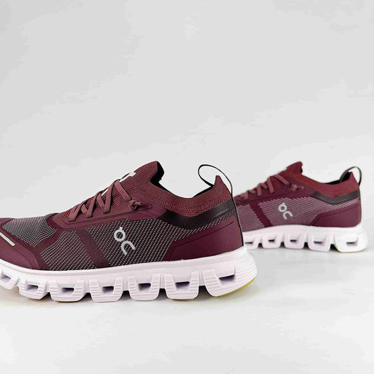 On Running Cloud 6 Versa – Burgundy, Black & White Unisex Lifestyle Running Shoes