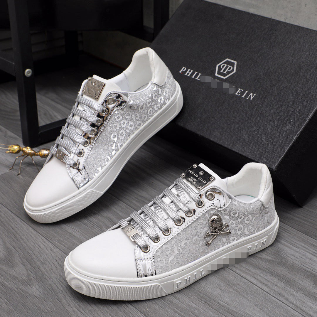 SOLA PP Leather Casual Sneakers – Unisex | Gold & Silver | EU 39–46