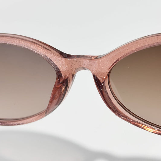D**R DiorMidnight B1I Cat Eye Sunglasses | Transparent Rose Pink Acetate Frame, Brown Gradient Lenses, Crystal DIOR Letter Temple | Multiple Colors