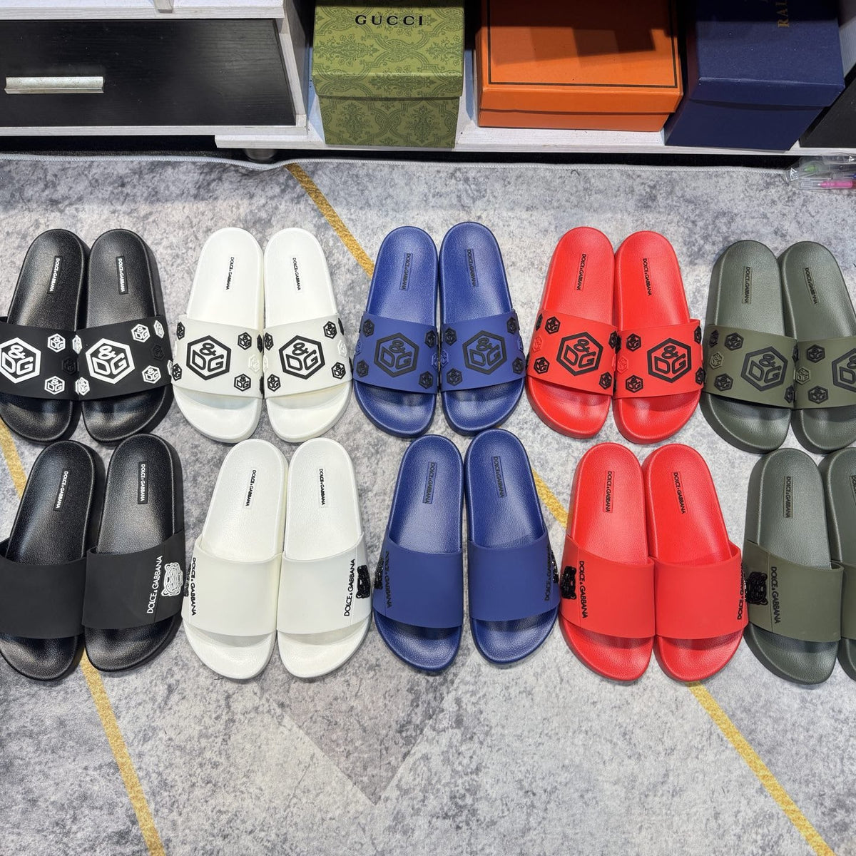 D*G 2026 Premium Leather Casual Slippers - Designer Men's Slides in 4 Styles