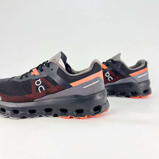 On Running Cloudvista – Black & Grey & Coral Orange Unisex High-Performance Trail Running Shoes