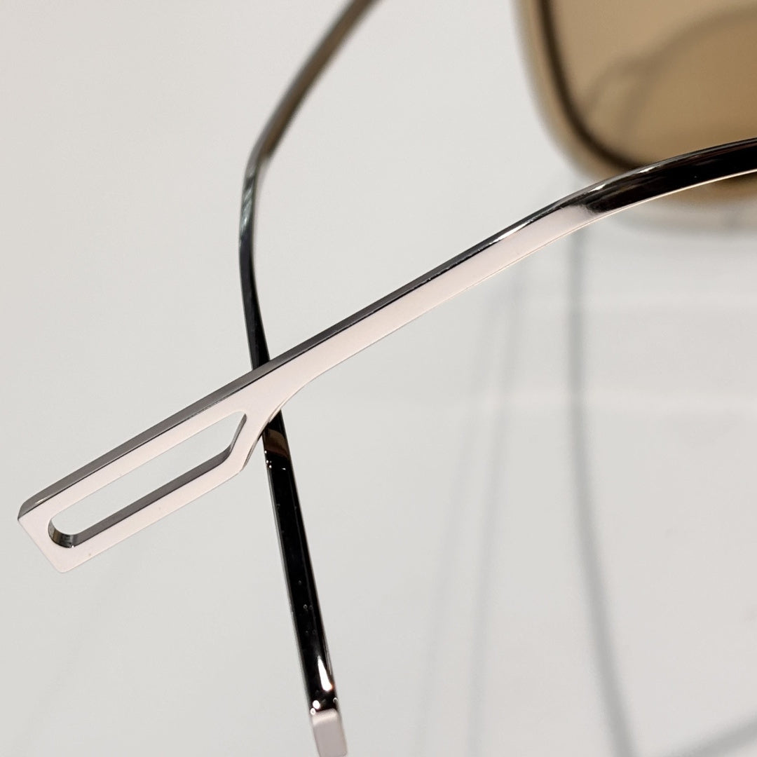 D**R BlackSuit A1U Aviator Sunglasses | Transparent Champagne Acetate Frame, Yellow Lenses, Silver Double Bridge | Multiple Colors