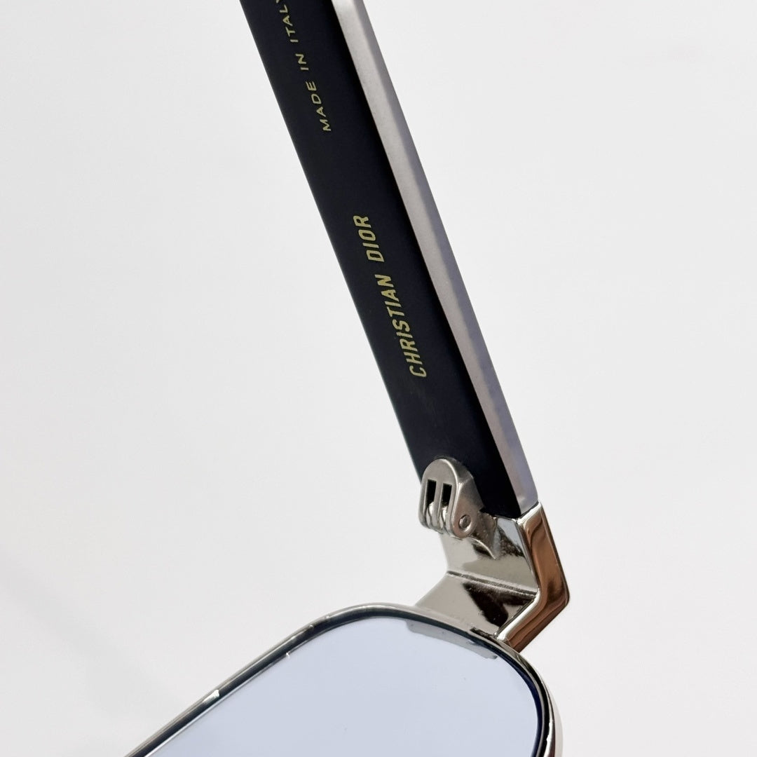D**R Aviator Sunglasses | Metal Double-Bridge Frame, Christian Dior Couture Ribbed Temple Block, Coloured Acetate Arms | 6 Colors