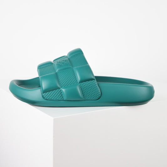 L***V Waterfront Slide Sandals — Monogram Embossed Waterproof Pool Beach Slippers