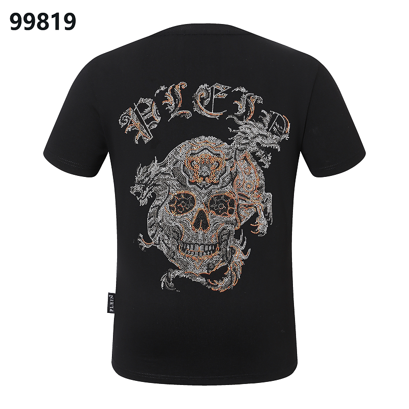 P**P Men's Weekend Casual Logo Emblem T-Shirt | Black White