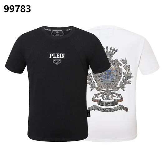 P**P Men's Summer Resort Logo Emblem T-Shirt | Black White