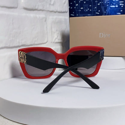 D**R Oversized Square Sunglasses | Red & Black Two-Tone Frame, Grey Gradient Lenses & 3D Logo Temple | 4 Colorways