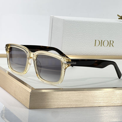 D**R BlackSuit Square Sunglasses | Havana Striped Acetate Frame, Dark Grey Lenses | Multiple Colors