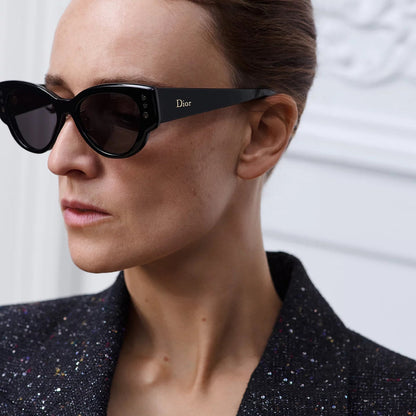 D**R Bold Cat-Eye Sunglasses with Tortoiseshell Acetate Frame, Pink Gradient Lenses & Gold Star Stud Embellishments