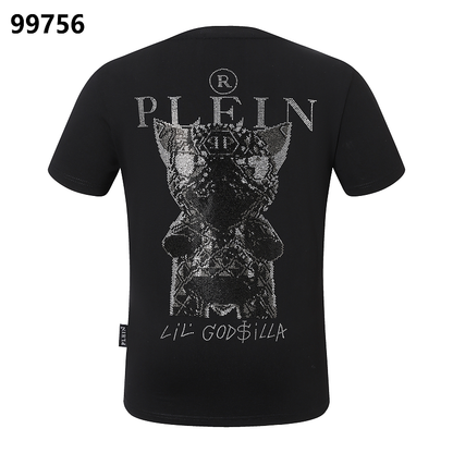 P**P Men's Campus Style Logo Emblem T-Shirt | Black White