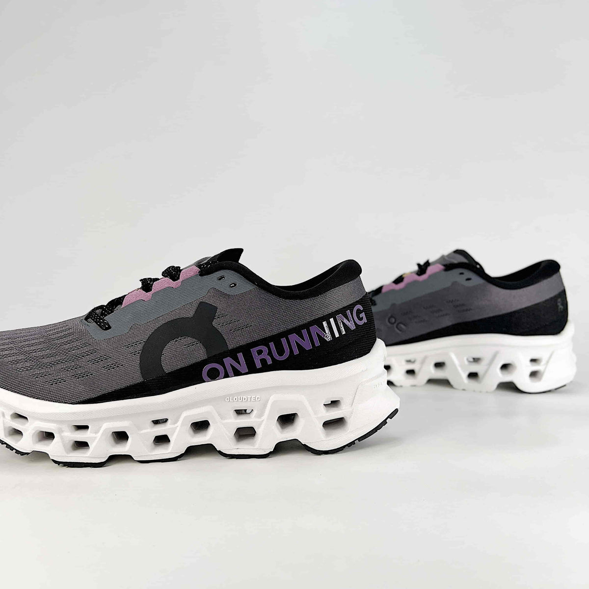 On Cloudmonster 3 – Unisex Lightweight Breathable Maximum Cushioning Running Shoes | Charcoal & Purple