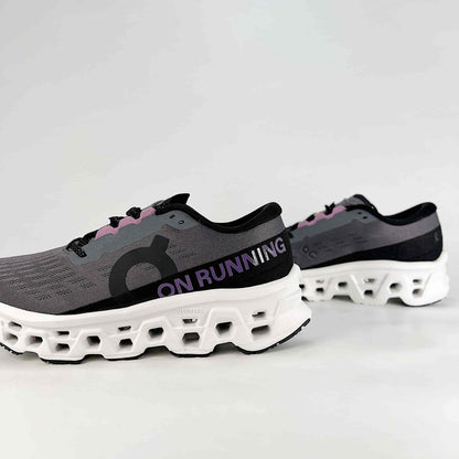 On Cloudmonster 3 – Unisex Lightweight Breathable Maximum Cushioning Running Shoes | Charcoal & Purple
