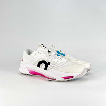 On The Roger Slam – White & Ice Grey Unisex Breathable Anti-Slip Shock-Absorbing Tennis Shoes