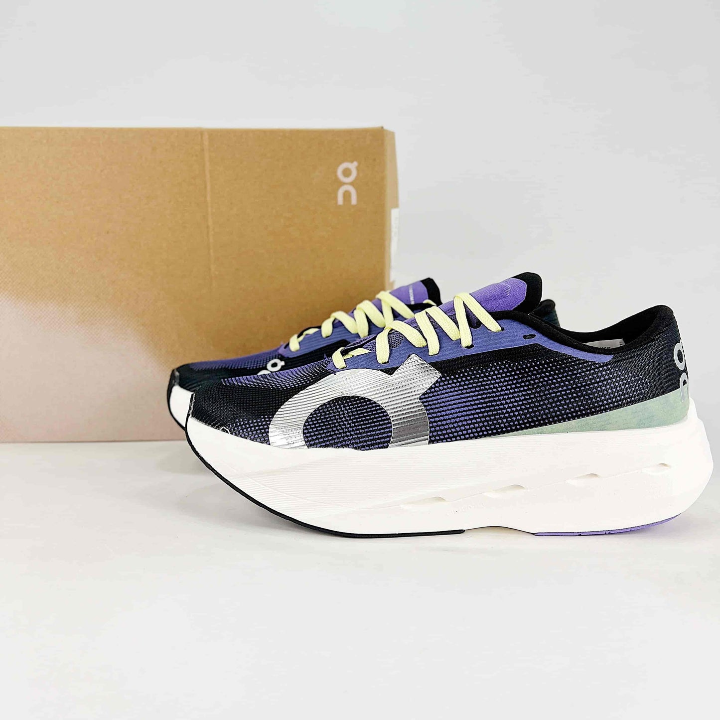 On Running Cloudboom Echo – Black, Indigo & Neon Unisex High-Performance Racing Shoes