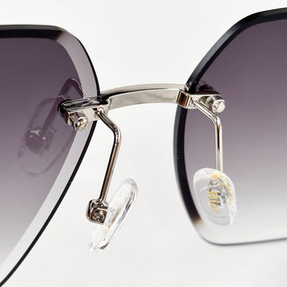 D**R 30Montaigne S6U Rimless Sunglasses | Gold Metal Frame, Brown Gradient Bevelled Lenses, CD Logo Temple | Multiple Colors