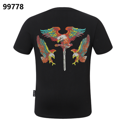 P**P Men's Superyacht Mediterranean Logo Emblem T-Shirt | Black White