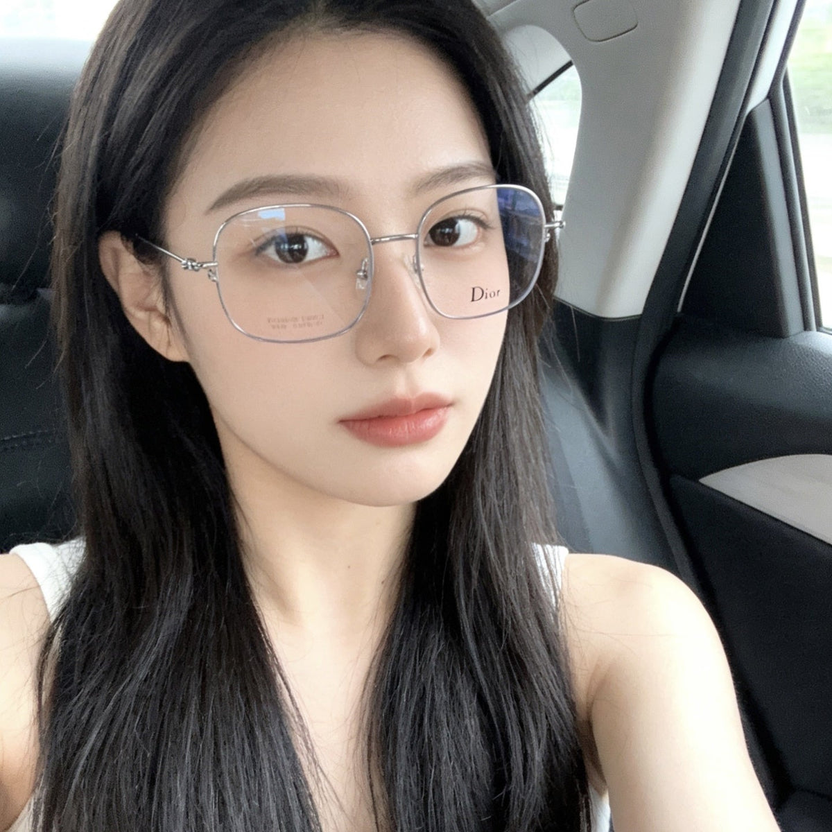 D**R Square Optical Eyeglasses Frame | Slim Metal Frame, Clear Lenses & Floral Silver Hinge | 4 Colorways