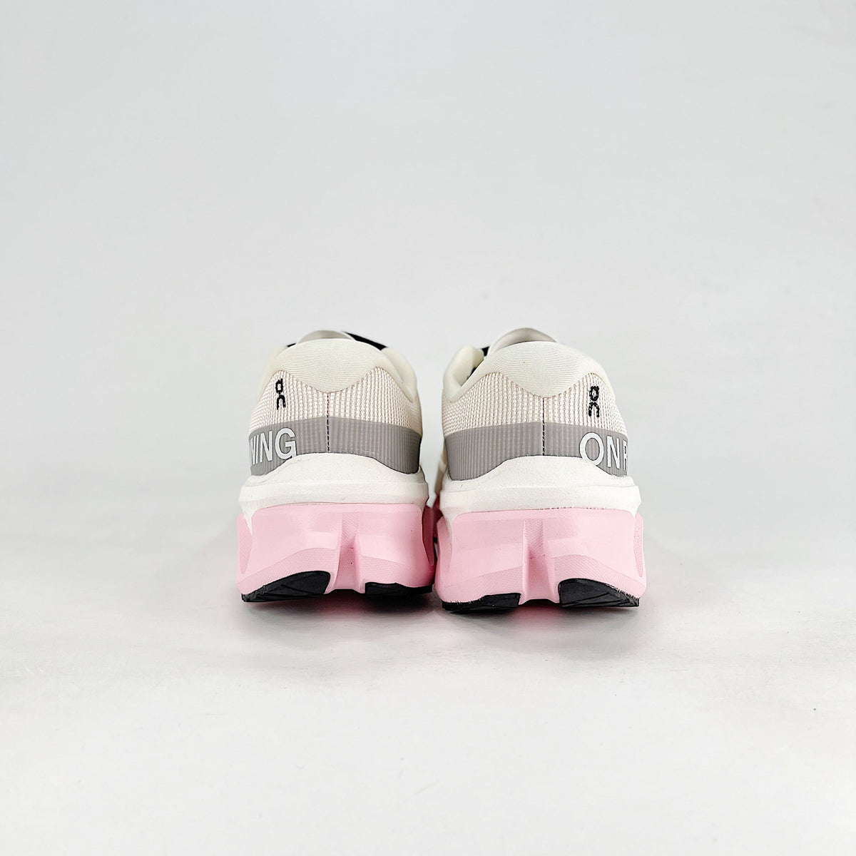 On Cloudmonster 3 – Women's Lightweight Breathable Maximum Cushioning Running Shoes | White, Gray & Pink