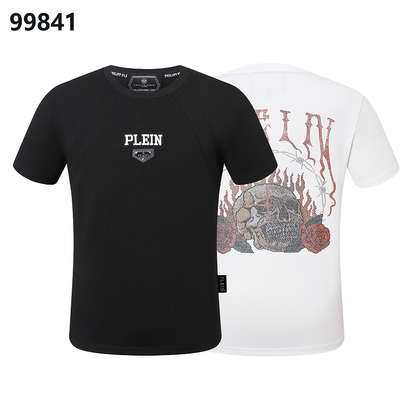 P**P Men's Business Travel Logo Emblem T-Shirt | Black White
