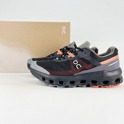 On Running Cloudvista – Black & Grey & Coral Orange Unisex High-Performance Trail Running Shoes