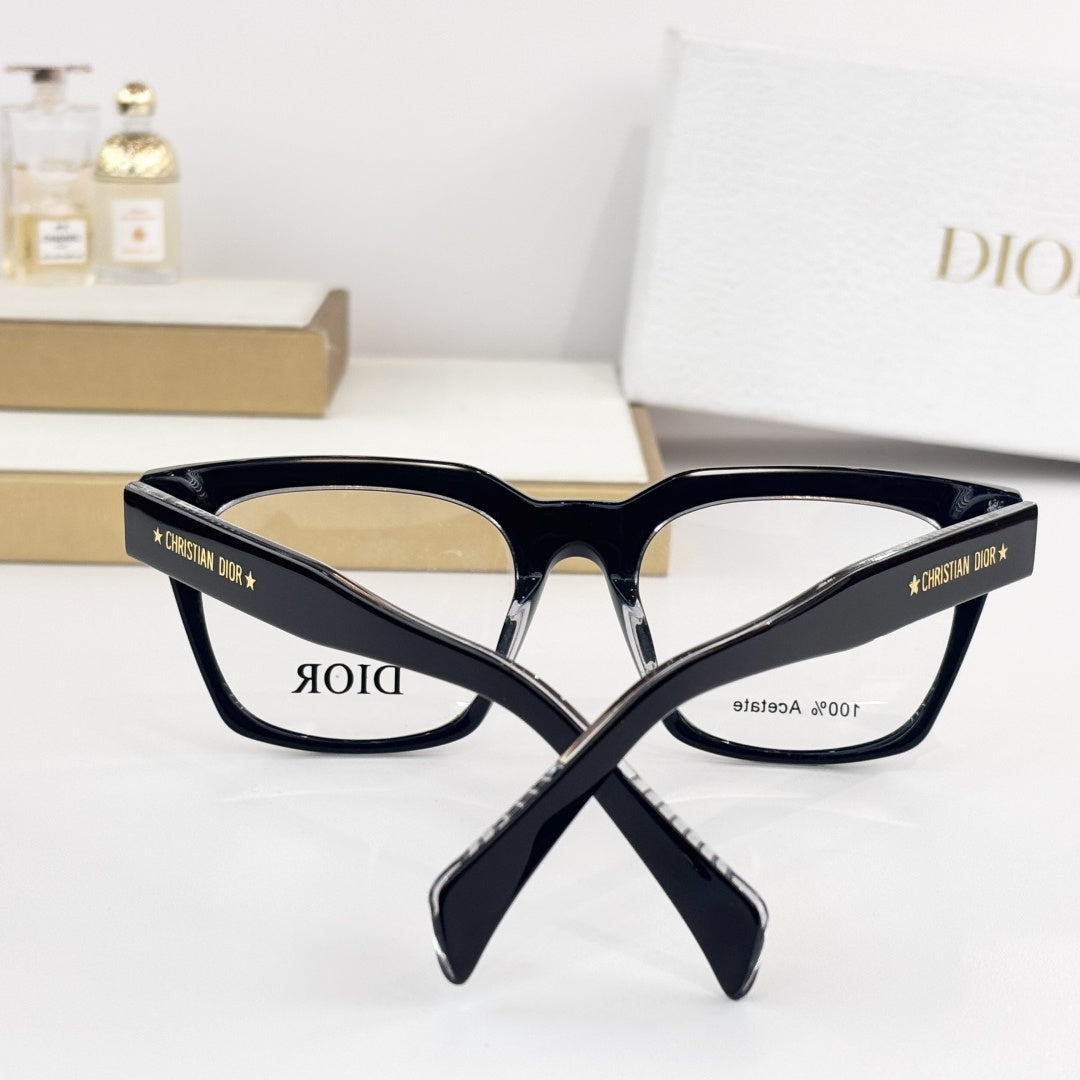 D**R DiorBlackSuit Optical Frames | Oversized Square Acetate Eyeglasses, Christian Dior Star Temple, Arrow Rivet | 5 Colors