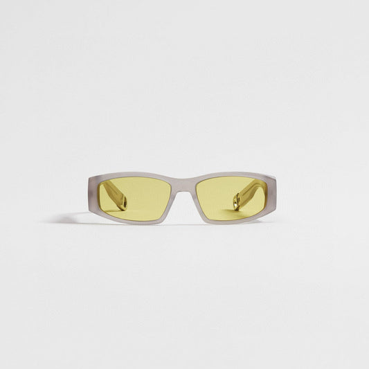 D**R DiorB27 S1I Rectangle Sport Sunglasses | Pearl White Acetate Frame, Yellow Lenses, Gold D Logo Temple | Multiple Colors