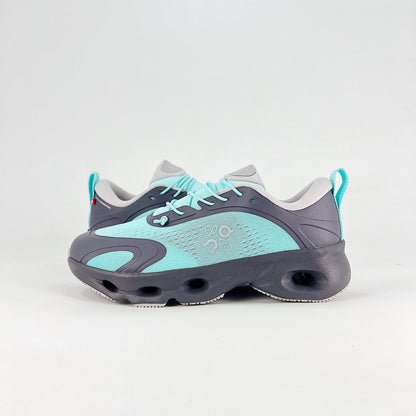 Loewe × On Cloudsolo – Unisex Lightweight Breathable Luxury Collaborative Running Shoes | Aqua Mint & Charcoal