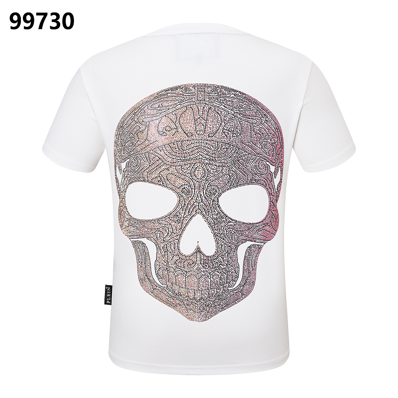 P**P Men's Spring Summer Logo Emblem T-Shirt | Black White