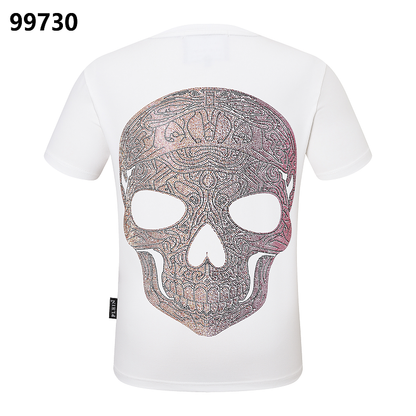 P**P Men's Spring Summer Logo Emblem T-Shirt | Black White