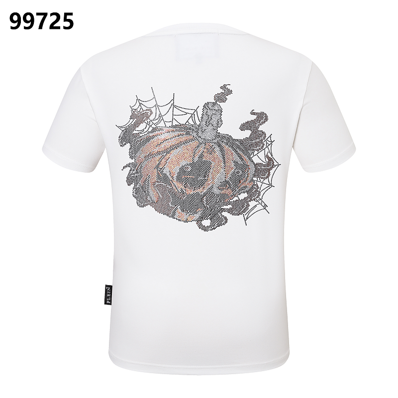 P**P Men's Business Casual Logo Emblem T-Shirt | Black White