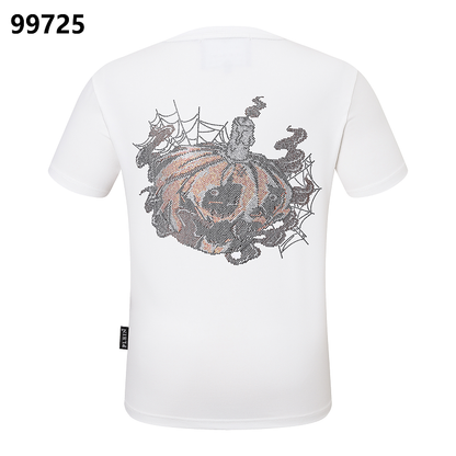 P**P Men's Business Casual Logo Emblem T-Shirt | Black White