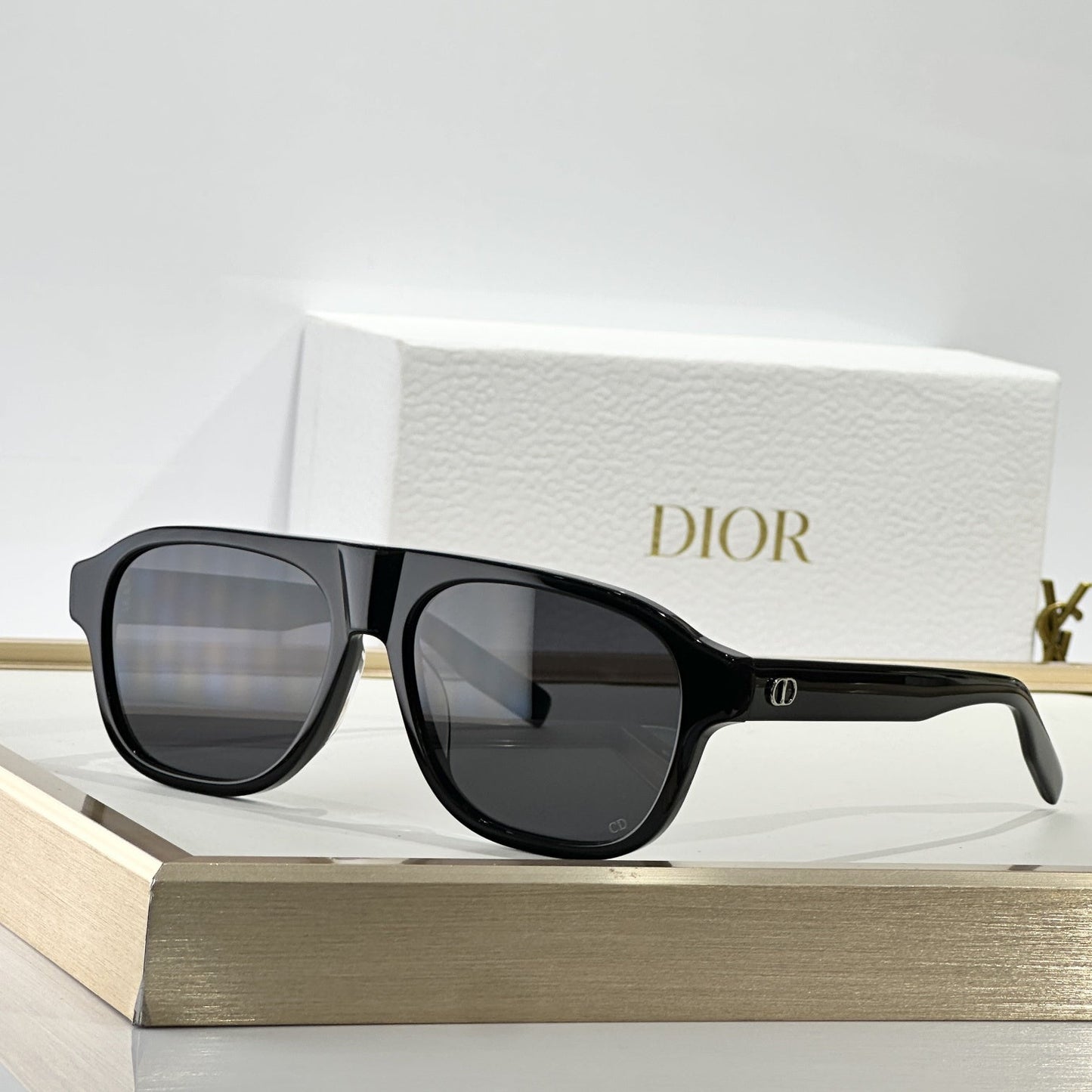 D**R BlackSuit Square Sunglasses | Ice Blue Crystal Acetate Frame, Dark Grey Lenses | Multiple Colors