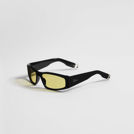 D**R DiorB27 S1I Rectangle Sport Sunglasses | Matte Grey Acetate Frame, Yellow Lenses, Dior Script Temple | Multiple Colors