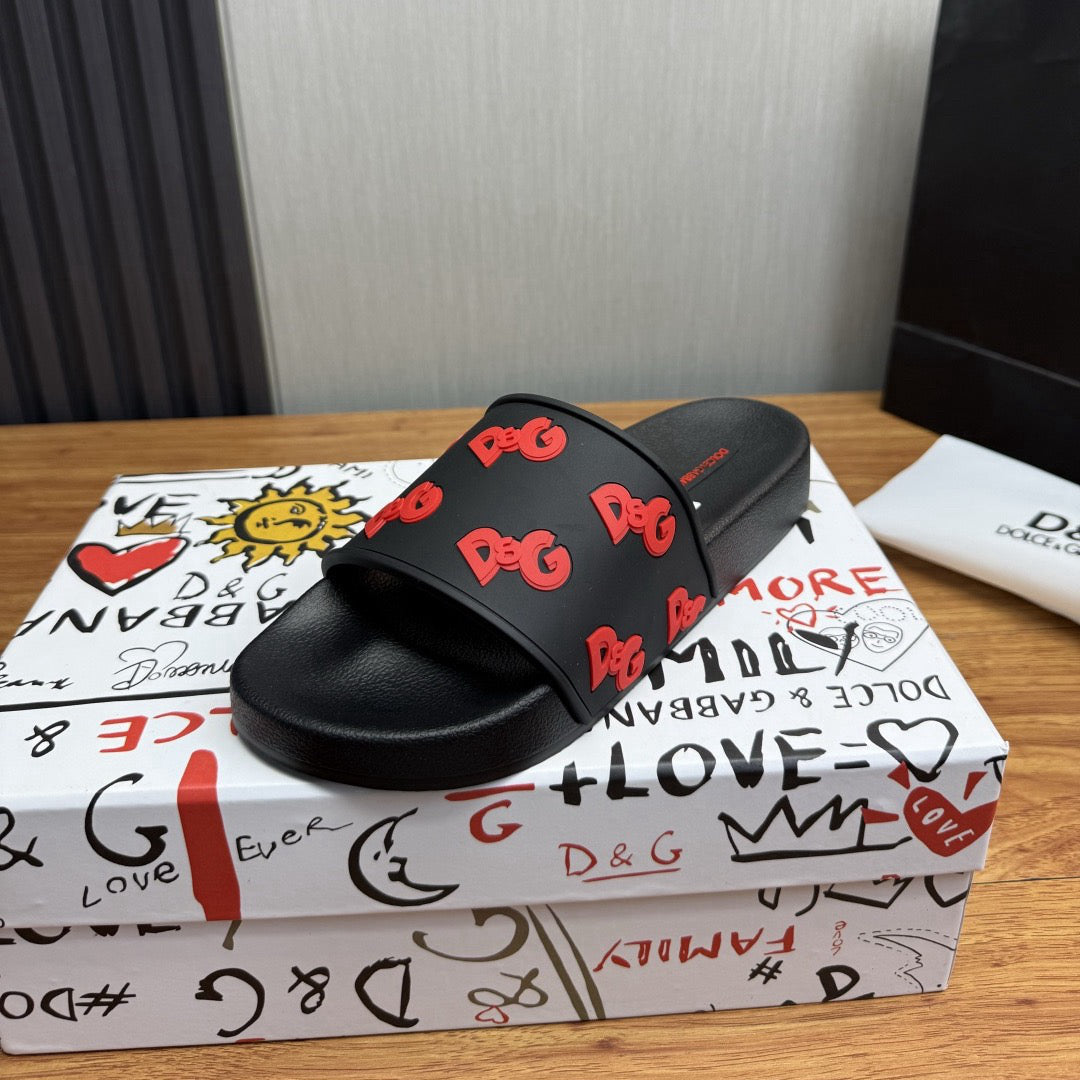 D*G 2026 Premium Leather Casual Slippers - Designer Men's Slides in 4 Styles