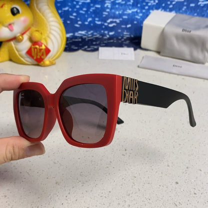 D**R Oversized Square Sunglasses | Red & Black Two-Tone Frame, Grey Gradient Lenses & 3D Logo Temple | 4 Colorways