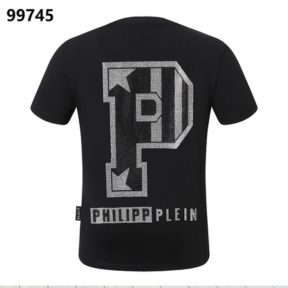 P**P Men's Father's Day Logo Emblem T-Shirt | Black White