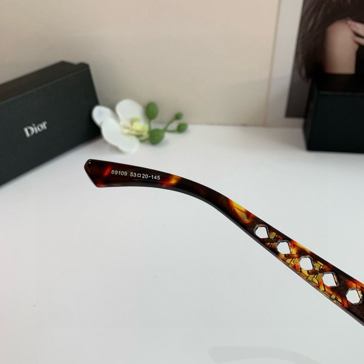 D**R Cat-Eye Sunglasses | Tortoiseshell Acetate Frame, Gold CD Logo & Brown Gradient Lenses