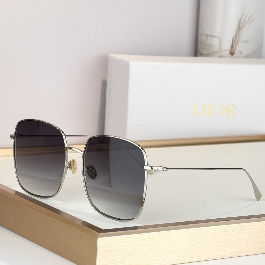 D**R Oversized Square Sunglasses | Silver & Gold Metal Frame, Grey Gradient Lenses | Multiple Colors