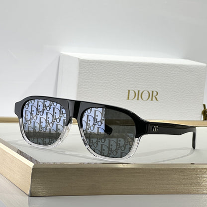 D**R BlackSuit Square Sunglasses | Ice Blue Crystal Acetate Frame, Dark Grey Lenses | Multiple Colors