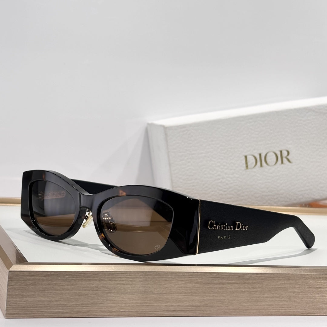 D**R DiorPacific S1U Sunglasses | Narrow Rectangle Acetate Frame, Christian Dior Paris Temple, Gold CD Hinge | 6 Colors
