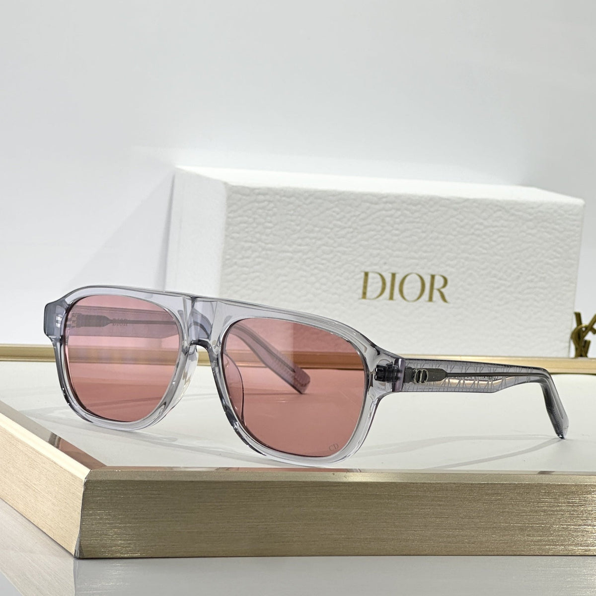 D**R BlackSuit Square Pilot Sunglasses | Black Acetate Frame, Dark Grey Lenses | Multiple Colors