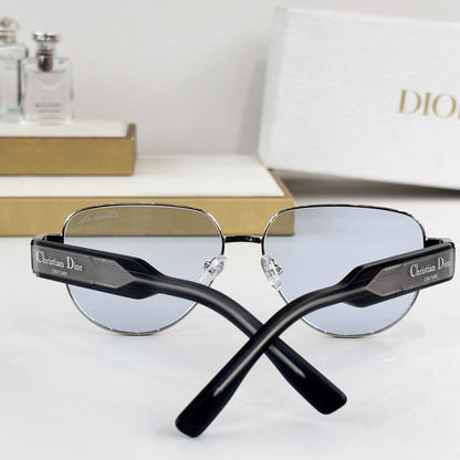 D**R Aviator Sunglasses | Metal Double-Bridge Frame, Christian Dior Couture Ribbed Temple Block, Coloured Acetate Arms | 6 Colors