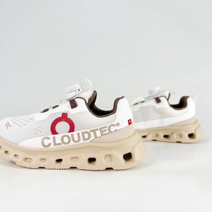 On Cloudmonster 2 – Unisex Lightweight Breathable Maximum Cushioning Running Shoes with BOA Fit System | White & Cream