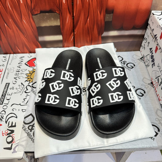 D*G 2026 Premium Leather Casual Slippers - Designer Men's Slides in 4 Styles