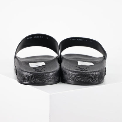 L***V White Black Grey Giant Monogram Waterfront Wide Strap Slide Sandals — Spring Summer Boutique Limited Edition